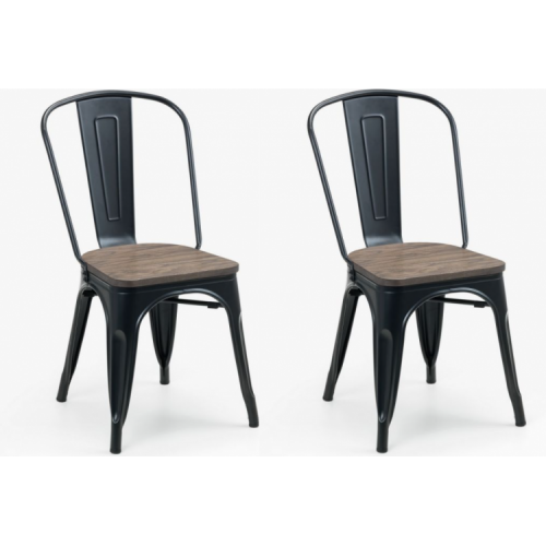 Julian Bowen Furniture Grafton Metal Chair Pair