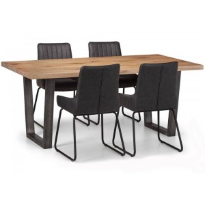 Julian Bowen Furniture Brooklyn Dining Table and 4 Soho Chairs