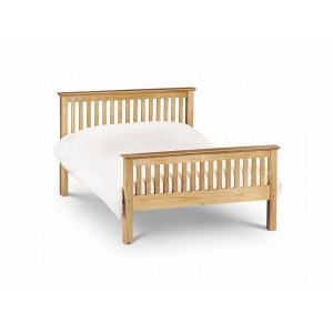 Julian Bowen Furniture Barcelona Pine High Footend 135cm Bed with Premier Mattress Set