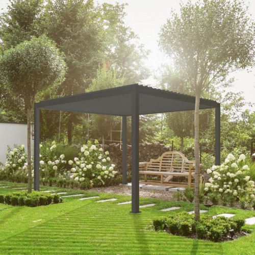 Nova Garden Furniture Titan Grey 3m Square Aluminium Pergola