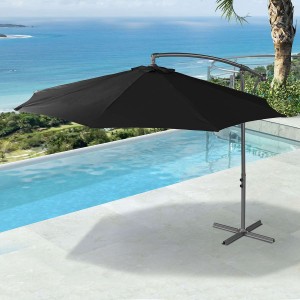 Nova Garden Furniture Barbados Black 3m Round Cantilever Parasol  