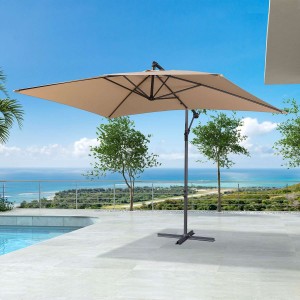 Nova Garden Furniture Barbados Beige 3m x 2m Rectangular Cantilever Parasol  