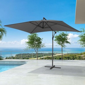 Nova Garden Furniture Barbados Grey 3m x 2m Rectangular Cantilever Parasol  