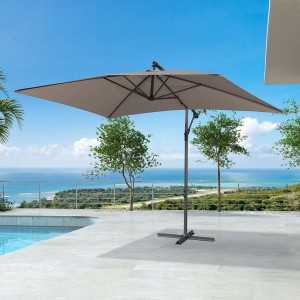 Nova Garden Furniture Barbados Taupe 3m x 2m Rectangular Cantilever Parasol  