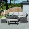 Nova Garden Furniture Cambridge Grey Compact Set with Parasol Hole 