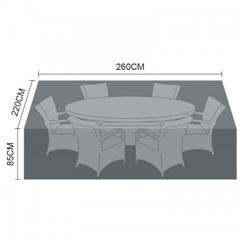Nova Garden Furniture Black 6 Seat Oval Dining Set Cover  