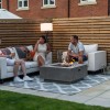 Nova Garden Furniture Albany Square Light Grey Gas Firepit Coffee Table with Wind Guard 