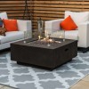 Nova Garden Furniture Albany Square Grey Gas Firepit Coffee Table with Wind Guard  