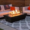 Nova Garden Furniture Gladstone Rectangular Coffee Colour Gas Firepit Coffee Table with Wind Guard  
