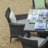 Nova Garden Furniture Amelia Grey Weave 6 Seat Rectangular Dining Set 