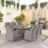 Nova Garden Furniture Thalia White Wash Rattan 8 Seat Oval Dining Set 