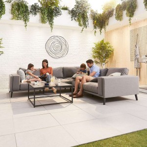 Nova Outdoor Fabric Infinity Aluminium Flanelle Corner Sofa Set with Coffee Table  