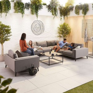 Nova Outdoor Fabric Infinity Aluminium Flanelle Corner Sofa Set with Coffee Table & Lounge Chair  