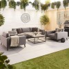 Nova Outdoor Fabric Infinity Aluminium Flanelle 3 Seat Sofa with Coffee Table & Armchairs  