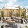 Nova Garden Furniture Galaxy Beige 3m Square LED Cantilever Parasol  