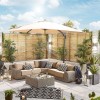 Nova Garden Furniture Galaxy Beige 3m Square LED Cantilever Parasol  