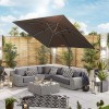 Nova Garden Furniture Galaxy Grey 3m Square LED Cantilever Parasol  