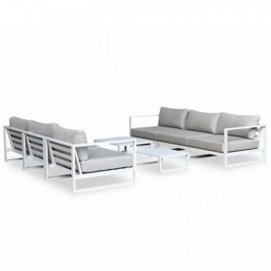 Nova Garden Furniture Alessandria White Frame Aluminium Sofa Set  