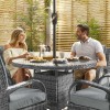 Nova Garden Furniture Olivia Grey Weave 4 Seat Round Dining Set  