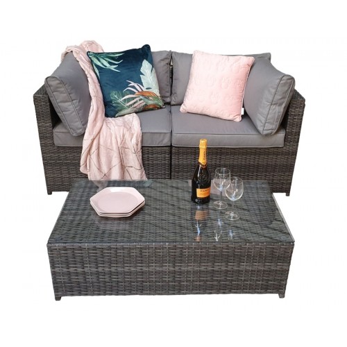 Signature Weave Garden Chelsea Grey Modular Sofa Dining Set with Storage