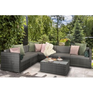 Signature Weave Garden Furniture Evie Grey Modular Sofa Set  