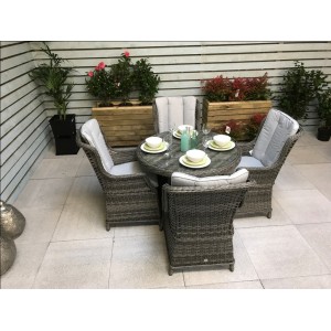 Signature Weave Garden Furniture Victoria Grey 100cm Round Dining Table