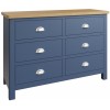 Wittenham Painted Furniture Blue Painted 6 Drawer Chest