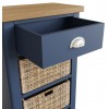 Wittenham Painted Furniture Blue Painted 1 Drawer 3 Basket Cabinet