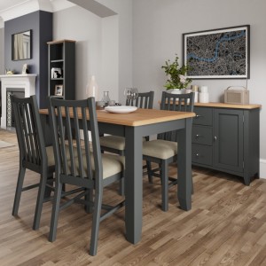 Galaxy Grey Painted Furniture 1.2m Extending Dining Table