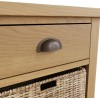 Buxton Rustic Oak Furniture 1 Drawer 1 Basket Cabinet