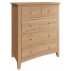 Exeter Light Oak Furniture 2 Over 3 Chest of Drawers 