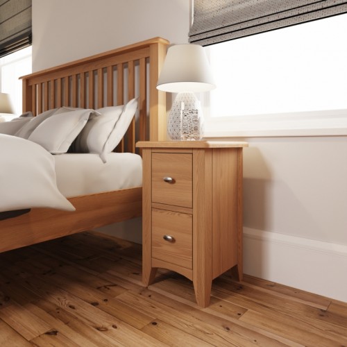 Exeter Light Oak Furniture Small Bedside Cabinet 
