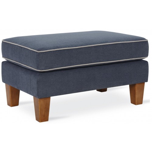 Alphason Furniture Novogratz Bowen Blue Ottoman with Contrast Welting