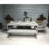 Signature Weave Garden Furniture Alarna Grey Bench Dining Set