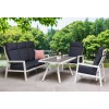 Signature Weave Garden Furniture Kimme White High Back Sofa Dining