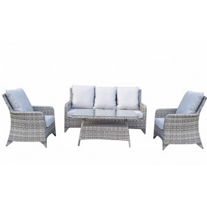 Signature Weave Garden Furniture Sarah Grey 5 Seater Sofa Set with Coffee Table