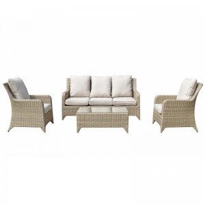 Signature Weave Garden Furniture Sarah Nature 5 Seater Sofa Set with Coffee Table