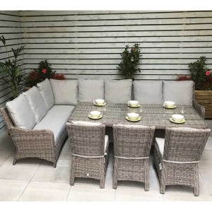 Signature Weave Garden Furniture Alexandra Large Corner Dining Set With Sofa and 3 Chairs