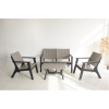 Signature Weave Garden Furniture Polly Black & Grey 4 Seat Sofa Set