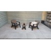 Signature Weave Garden Furniture Polly Tone Black & Grey Moulded Plastic 2 Seater Set