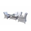 Signature Weave Garden Furniture Sarah Rattan Grey 4-Seater Sofa Set with High Coffee Table