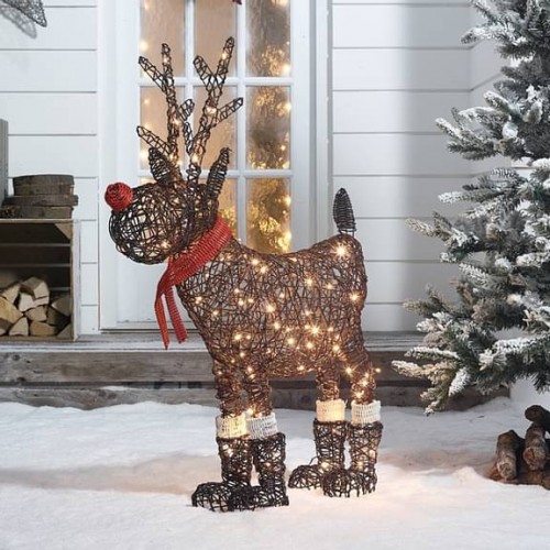 Rattan Christmas Rudolph Figure