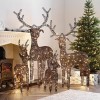 Rattan Christmas 100cm Brown Reindeer Figure with 120 LEDs
