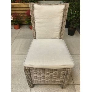 Signature Weave Garden Furniture Alexandra High Back Armless Chair in Fine Grey