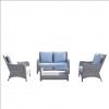 Signature Weave Garden Furniture Alexandra 2 Seater Sofa Set With Blue Cushions