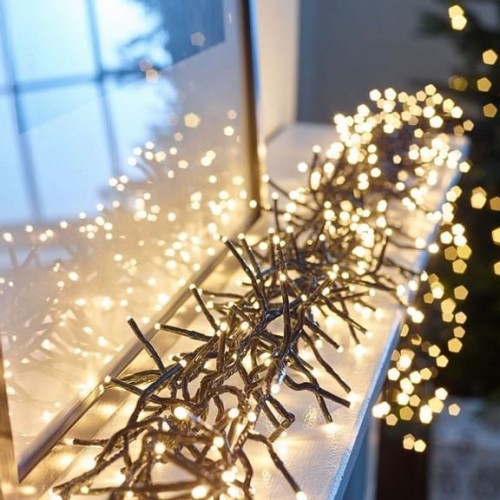 1500 Warm White LED Cluster Christmas Lights