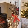 Rattan Brown Christmas Standing Rudolph Figure
