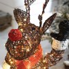 Rattan Brown Christmas Standing Rudolph Figure