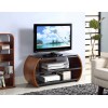 Jual Florence Walnut Furniture Curved TV Stand with Tempered Glass