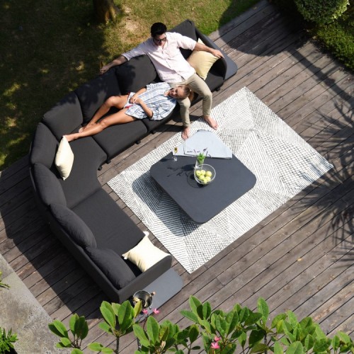 Maze Lounge Outdoor Fabric Cove Charcoal Corner Sofa Group  